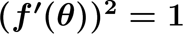 $(f'(\theta))^2=1$