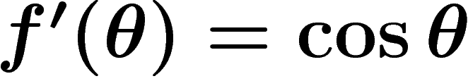 $f'(\theta)=\cos \theta$