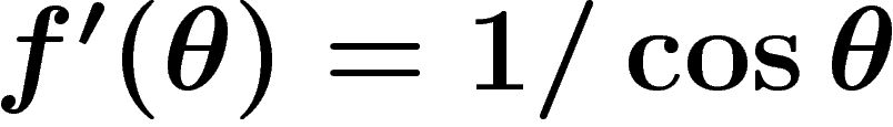 $f'(\theta)=1/\cos \theta$