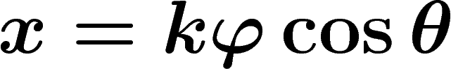 $x=k\phi\cos \theta$