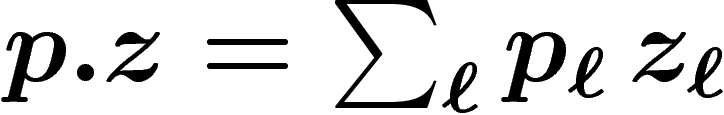 $p.z = \sum_\ell p_\ell\, z_\ell$