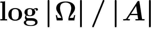 $\log\abs{\Omega}/\abs{A}$