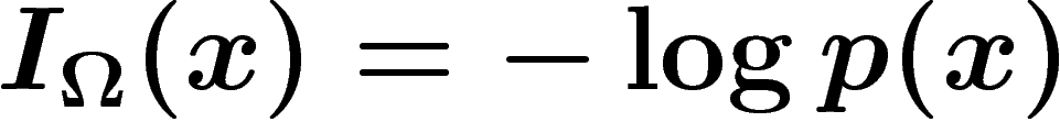 \[
I_\Omega(x)=-\log p(x)
\]