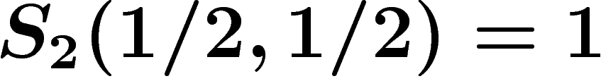 $S_2(1/2,1/2)=1$