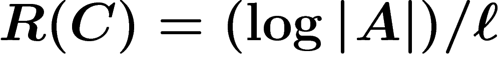 $R(C)=(\log\abs{A})/\ell$