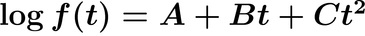 $\log f(t)=A+Bt+Ct^2$