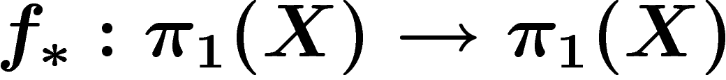 $f_\ast:\pi_1(X)\rightarrow \pi_1(X)$