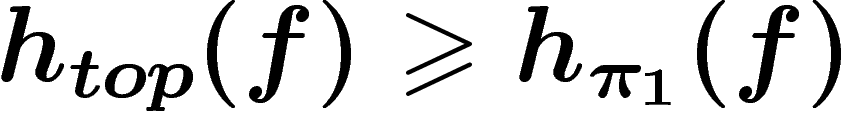 \[
h_{top}(f)\geq h_{\pi_1}(f)
\]