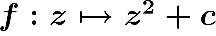$f:z\mapsto z^2+c$