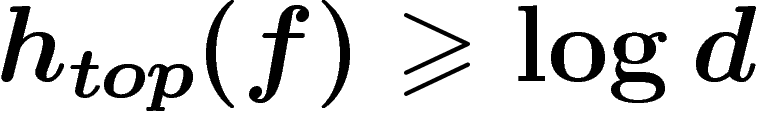 $h_{top}(f)\geq \log d$