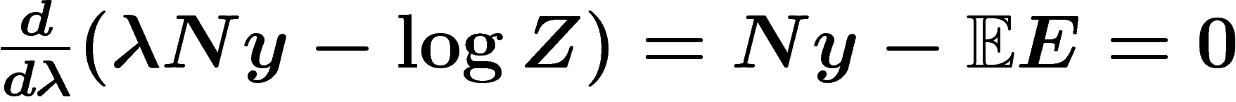 $\frac{d}{d\lambda}(\lambda Ny-\log
Z)=Ny-\E E=0$