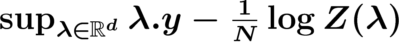 $\sup_{\lambda \in \R^d} \lambda.y - \frac1N \log Z(\lambda)$