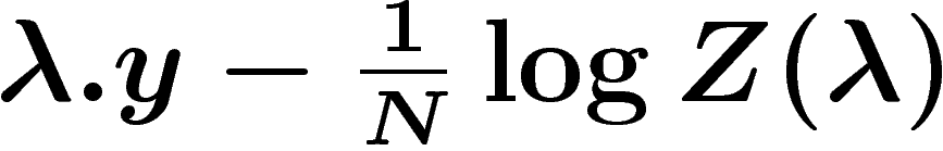 $\lambda.y -
\frac1N \log Z(\lambda)$