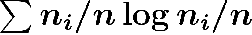 $\sum n_i/n \log n_i/n$