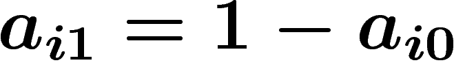 $a_{i1}=1-a_{i0}$