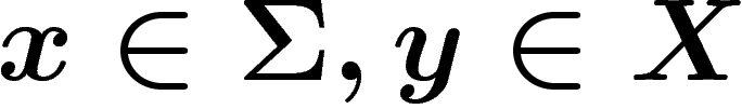 $x\in\Sigma, y\in X$