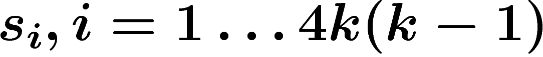 $s_i,i=1\ldots4k(k-1)$