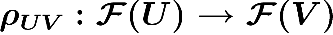 $\rho_{UV}:\F(U)\ra\F(V)$