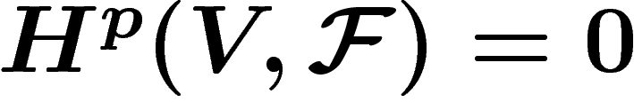 $H^p(V,\F)=0$