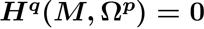 $H^q(M,\Omega^p)=0$