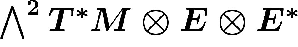 $\bigwedge^2 T^\ast M
\otimes E \otimes E^\ast$