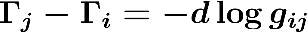 $\Gamma_j-\Gamma_i=-d\log g_{ij}$