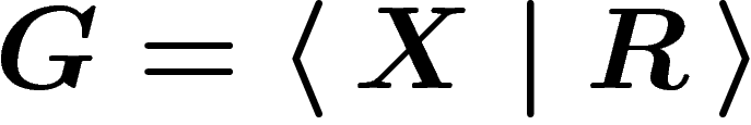 $G=\presgroup{X}{R}$