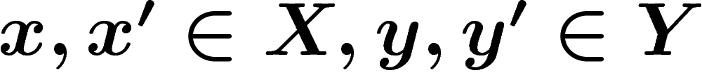 $x,x'\in X,y,y'\in Y$