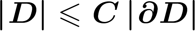 \[
\abs{D}\leq C\abs{\partial D}
\]