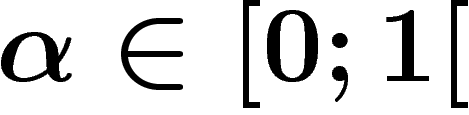 $\alpha\in[0;1[$