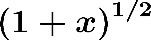 $\left(1+x\right)^{1/2}$